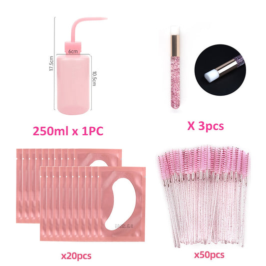 150/250/500ml Eyelash Extension Clean Bottle/Washing Lash Brush Applicator Remover Kit